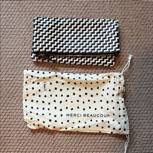 NWOT Clare V woven Foldover Clutch with Tabs